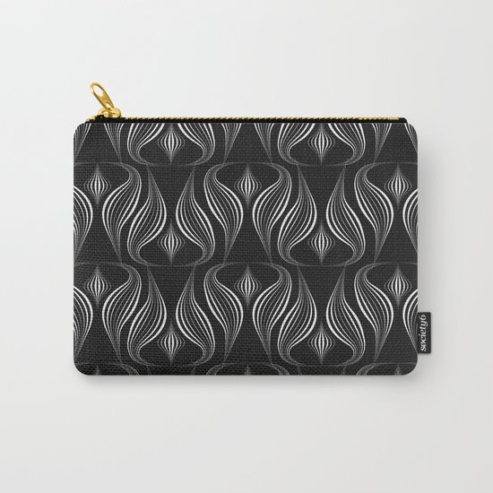 Art Deco . Black and white pattern ." Waterfall ". Carry-All Pouch