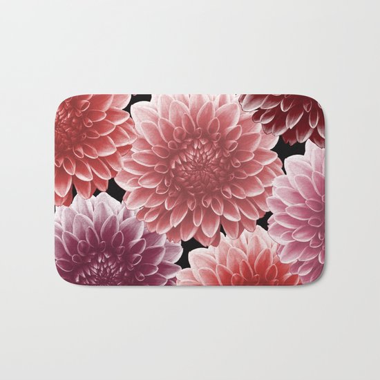 DAHLIAS (flowers abstract pattern) Bath Mat