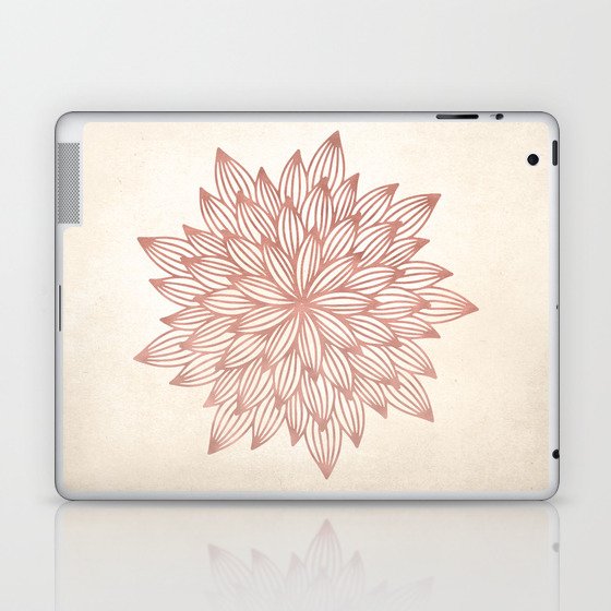 Mandala Flowery Rose Gold on Cream Laptop & iPad Skin