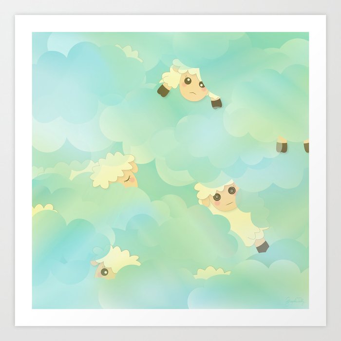 Heavenly Baby Sheep I Mint Green Baby Blue Colors Sky Background Art Print By Graphic Tabby Society6 Heavenly Baby Sheep I Mint Green Baby Blue Colors Sky Background Art Print By Graphic Tabby Society6
