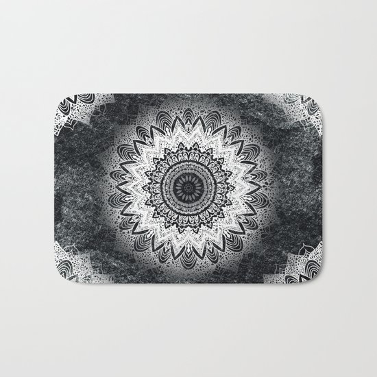 MONOCHROME BOHOCHIC MANDALA Bath Mat