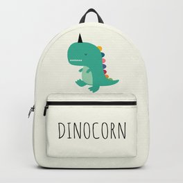 Dinocorn Backpack | Rainbow, Dinosaur, Smile, Unicorn, Curated, Evolution, Vector, Cute, Graphic, Drawing 
