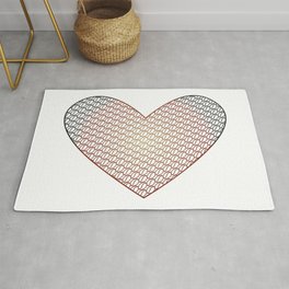 Love for COFFEE, Heart Gold Brown Gradient  Rug