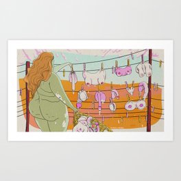 Erotic Laundry or Sensual Drying Art Print
