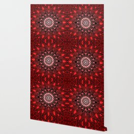 Deep Red Mandala Art Wallpaper