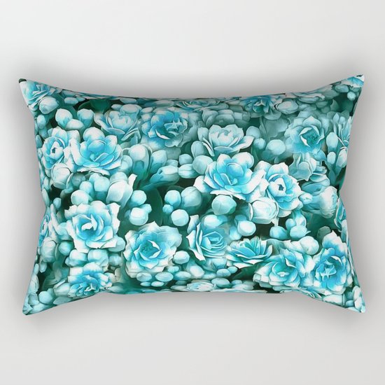 Blue succulents Rectangular Pillow
