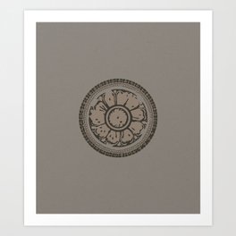 Pata Pattern in Clay on Grey Art Print