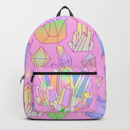 Pastel Goth Crystal Cluster Pattern Pink & Blue Backpack