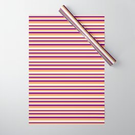 [ Thumbnail: Purple, Brown & Beige Colored Striped/Lined Pattern Wrapping Paper ]