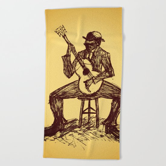 The Blues Man Beach Towel