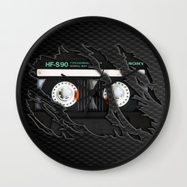 Retro classic vintage Black cassette tape Wall Clock