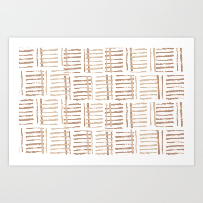 Creme and Brown Tribal print Art Print