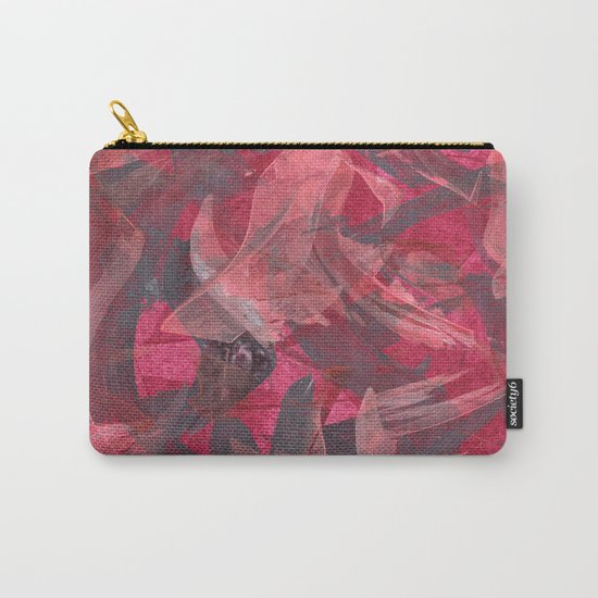 Impetuous, Abstract Art Painting Red Copper Gray Carry-All Pouch