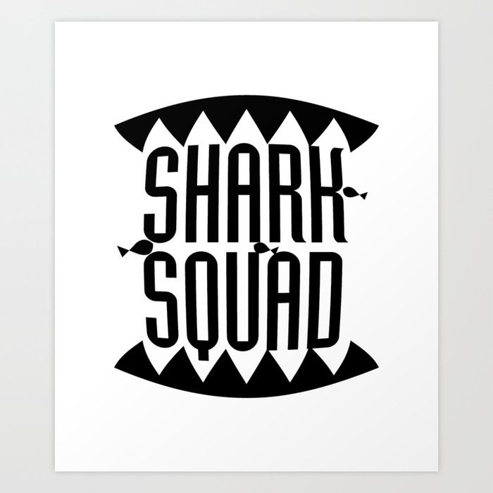 Shark Squad Funny Gift Kids Women Men Art Print By Aombin