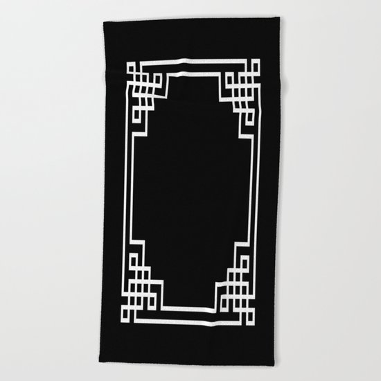 Black White Lattice Beach Towel