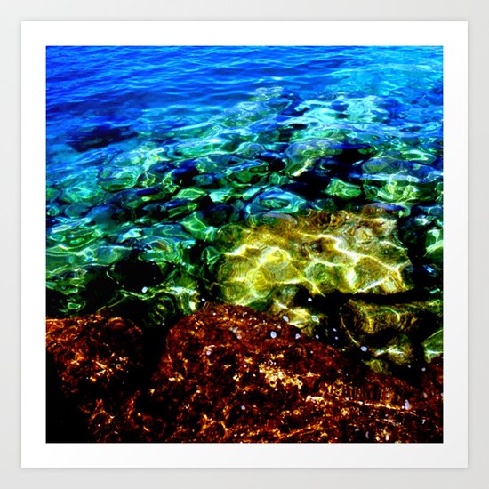 Greek Sea Water Edit Art Print