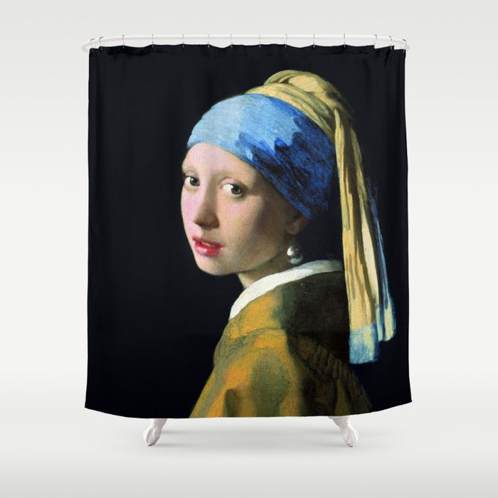 Vermeer - Girl with a Pearl Earring Shower Curtain