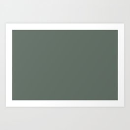 Dark Gray-Green Solid Color Pantone Laurel Wreath 17-6009 TCX Shades of Green Hues Art Print