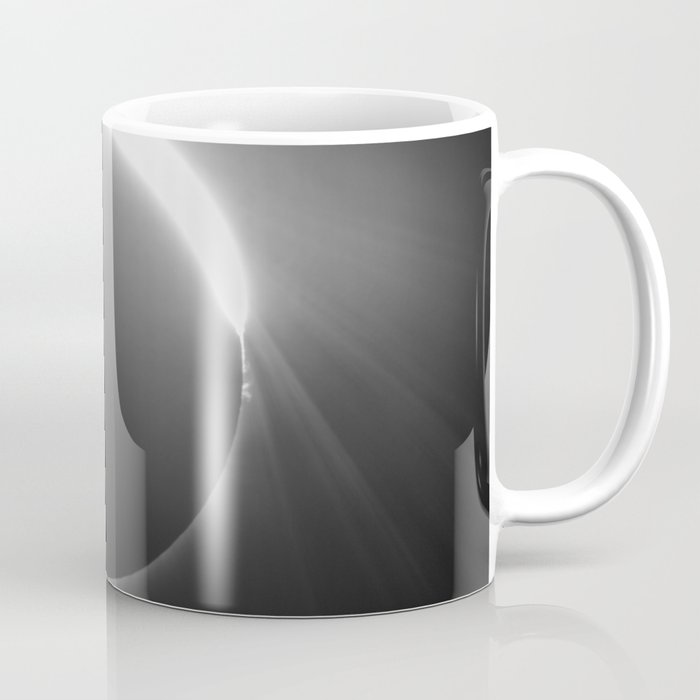 Diamond Ring - Total Solar Eclipse with Diamond Ring Effect in Black and White Coffee Mug