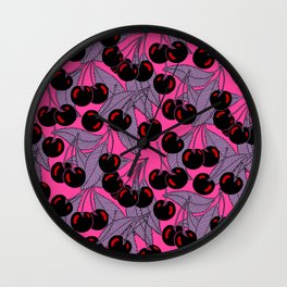 Cherries pink Wall Clock