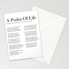 A Psalm Of Life - Henry Wadsworth Longfellow Poem - Literature - Typography Print 1 Stationery Card