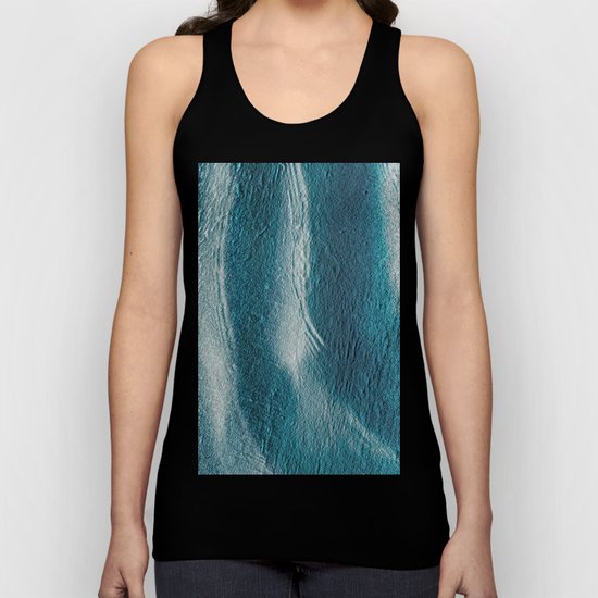 Blue silver waves on metal grunge look Unisex Tank Top
