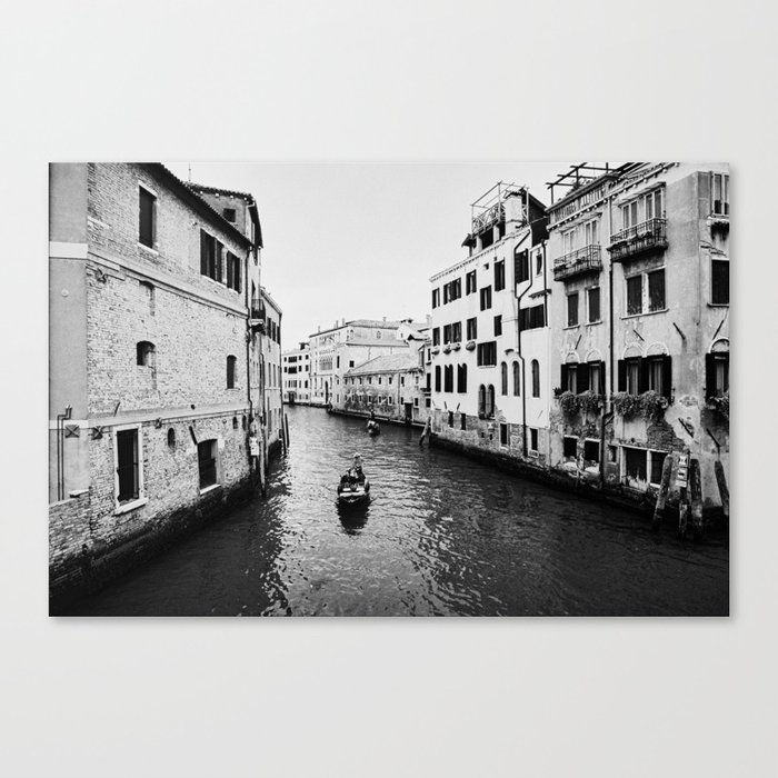 Venice, Italy, Film Photo, Analog, Black and White Canvas Print