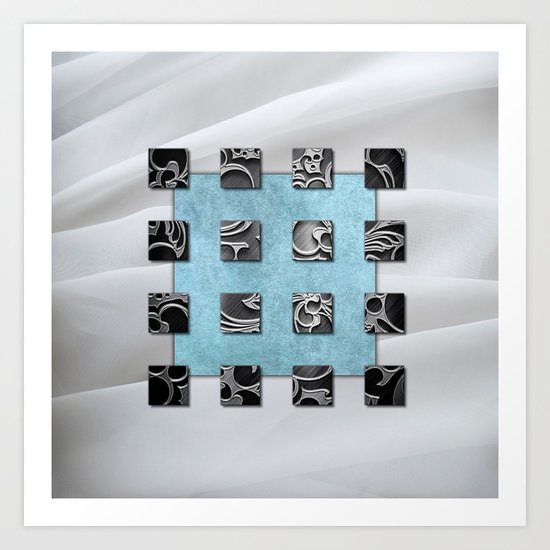 SQUARE AMBIENCE - White Veil Art Print