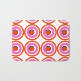 Modern Pink and Blue Skateboard Wheels Bath Mat