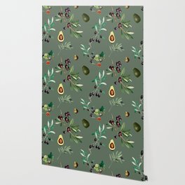 Olives, Mediterranean art, avocado art Wallpaper
