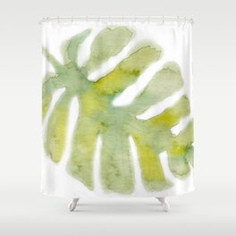 Large Watercolor Tropical Leaf Shower Curtain