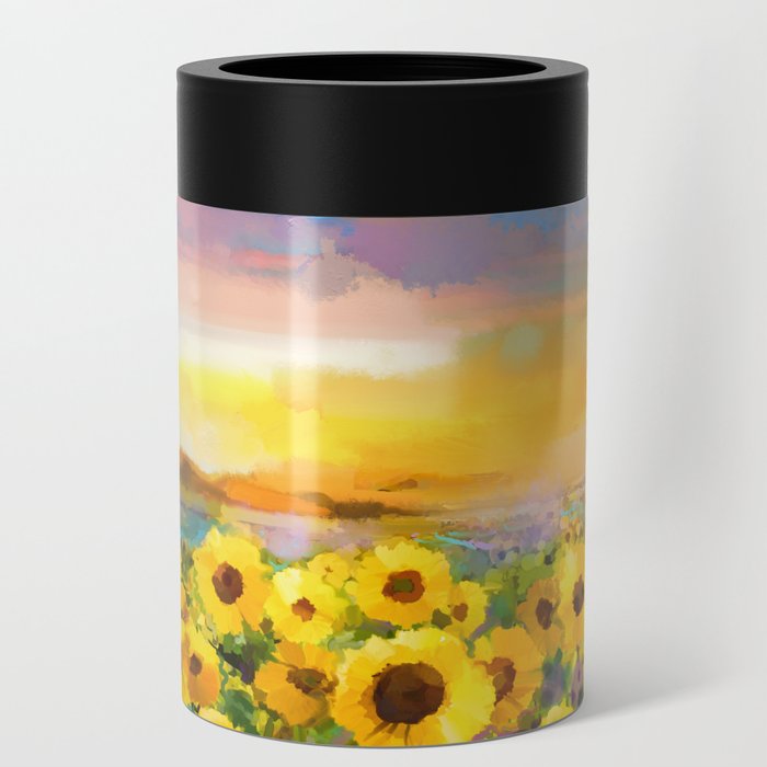 Sunflower art Can Cooler
