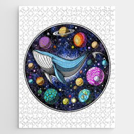 Space Psychedelic Whale Jigsaw Puzzle