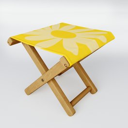 Summer Happy Bright Yellow Daisy Minimalist Scandinavian Style Folding Stool