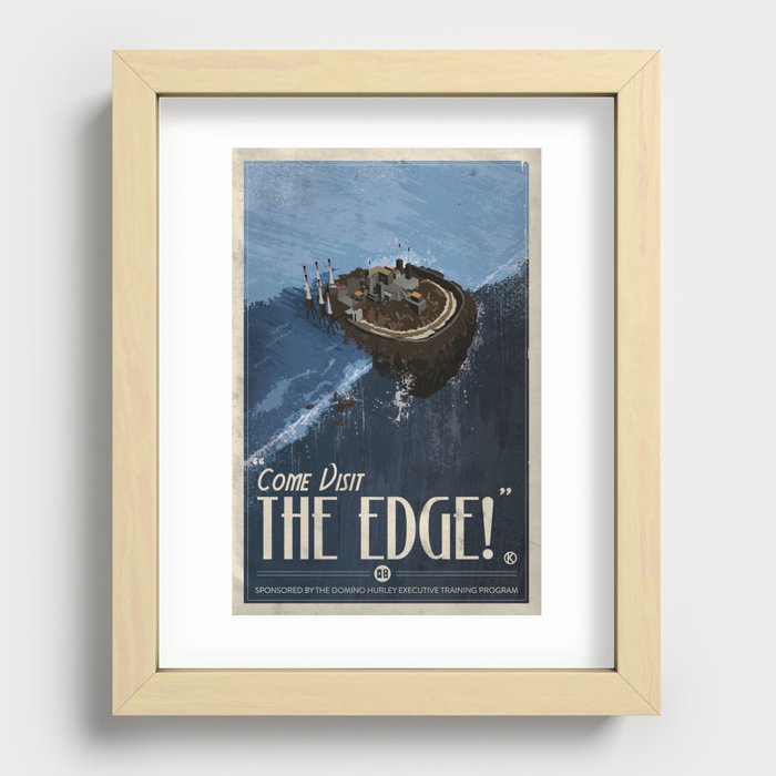Grim Fandango Vintage Travel Poster - The Edge Recessed Framed Print