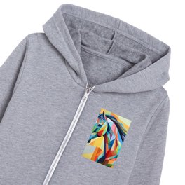 Portrait of a Multicolored Horse - Captivating Beauty Kids Zip Hoodie