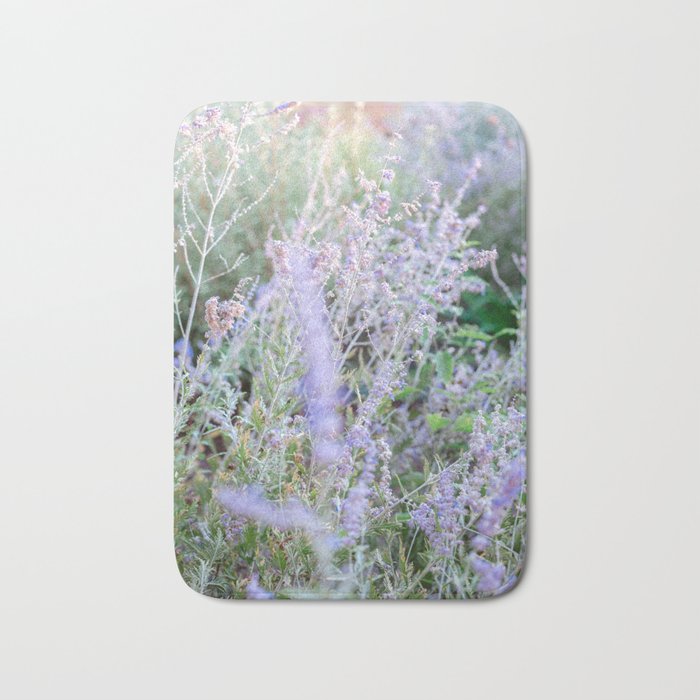 Floral Lavender | Botanical fine art nature photography print | Pastel tones Bath Mat