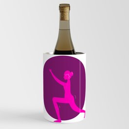 Yoga Wellness sign symbol logo on white Wine Chiller