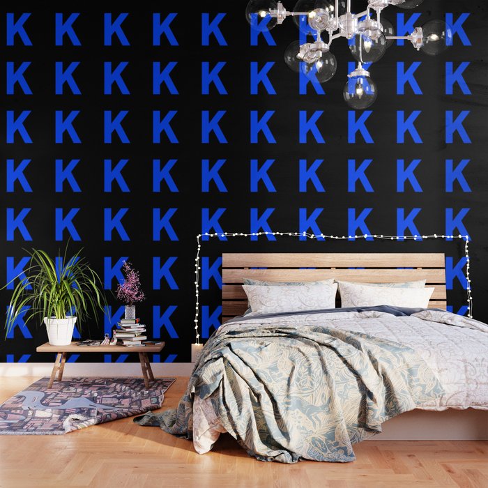 Letter K (Blue & Black) Wallpaper
