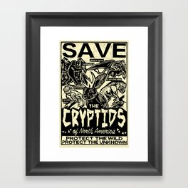 SAVE THE CRYPTIDS Framed Art Print