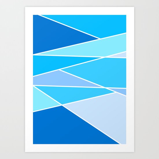 Broken Hues - Blues Art Print