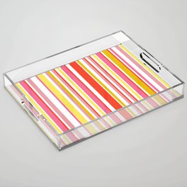 Summer pop of color stripes  Acrylic Tray