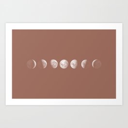 Moon Phases in Rust Art Print