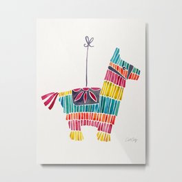 Mexican Donkey Piñata – CMYK Palette Metal Print | Curated, Celebrate, Pinatas, Party, Donkey, Festive, Kids, Children, Birthday, Mexico 