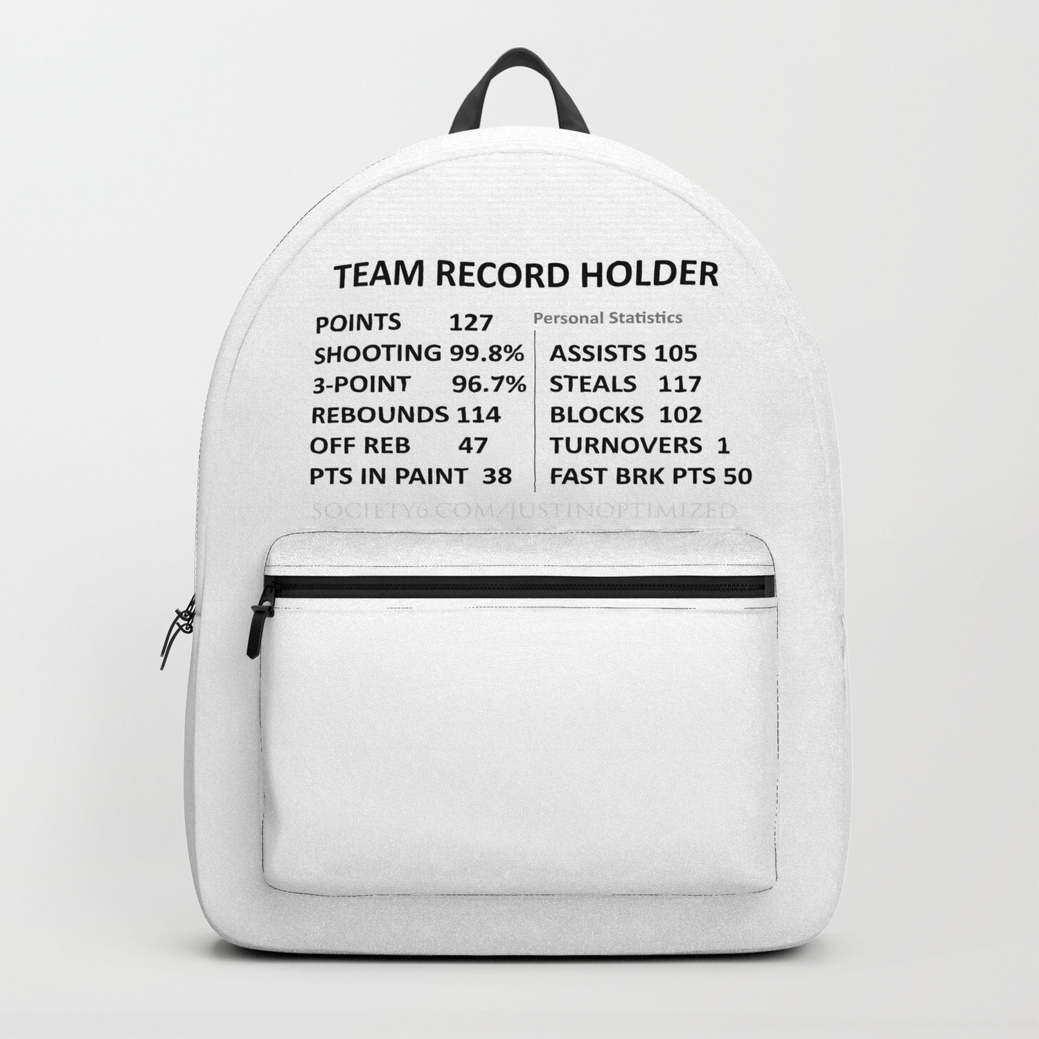 Quadruple Triple Basketball Stats Fantastic Fanatic Backpack By
