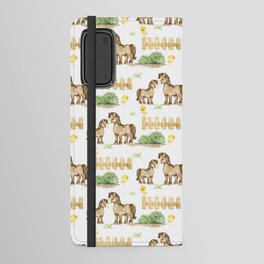 Watercolor Farm Animals Horse Android Wallet Case