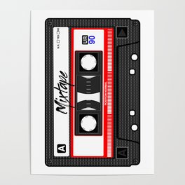Cassette Tape Music Mix Audio 90s Party 80s Outfit Cassette Poster