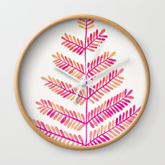 Leaflets – Pink Ombré Palette Wall Clock