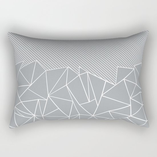 Ab Linear Grey Rectangular Pillow