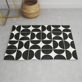 Mid-Century Modern Pattern No.3 - Black and White Area & Throw Rug